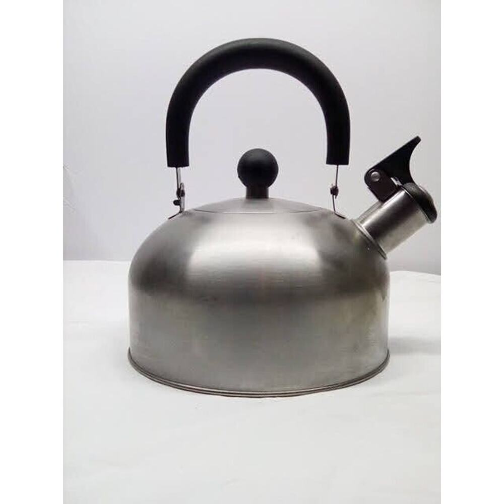 Tea Kettle Stovetop Stainless Steel Pot Boiling Whistling Handle Whistle Silver
